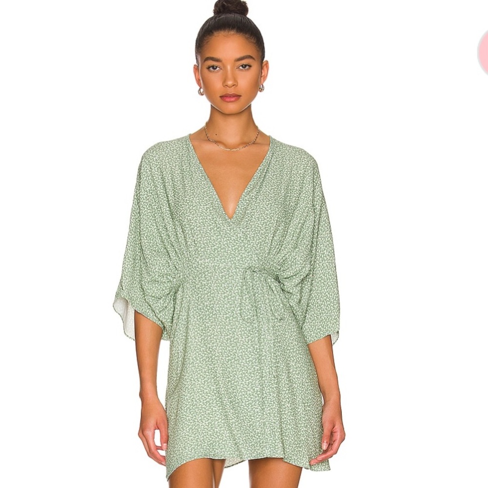 Anna Nata wrap dress in antique green